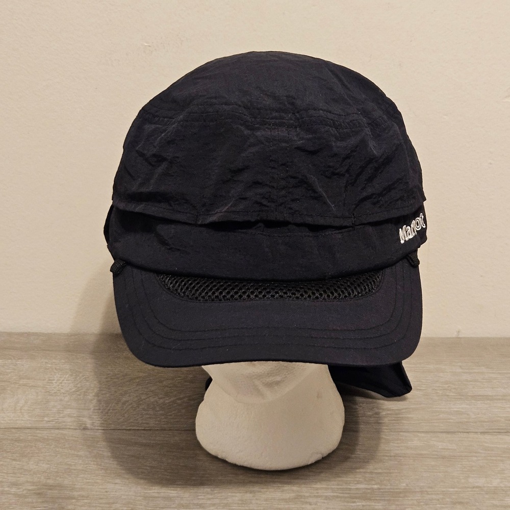 Marmot Mens Black Sun Hat with Neck Flap Adjustable Hiking Fishing Cap - Picture 4 of 7
